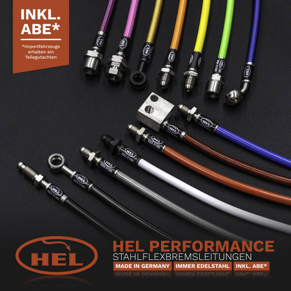 HEL Stahlflex Bremsleitungen (4-teilig) f&uuml;r Mini S Works R50/R53, mit ABE